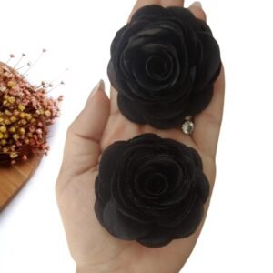 FLOR DE VOAL 6CM PRETA UND