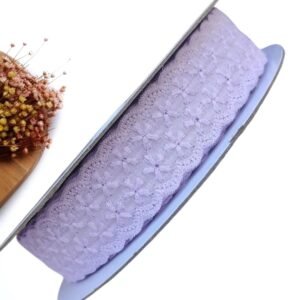 FITA FLORAL LILAS 38MM  C/ BORDAS TRABALHADA METRO