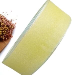 FITA DE ORGANZA COM BRILHO 38MM AMARELO - METRO