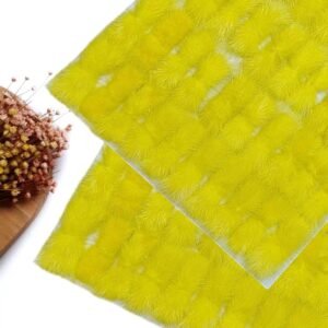 POMPOM ACHATADO LARGO 6,5 CM AMARELO C/ 2 UND