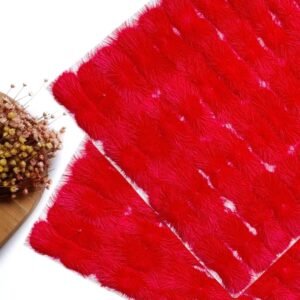 POMPOM ACHATADO LARGO 6,5 CM VERMELHO C/ 2 UND