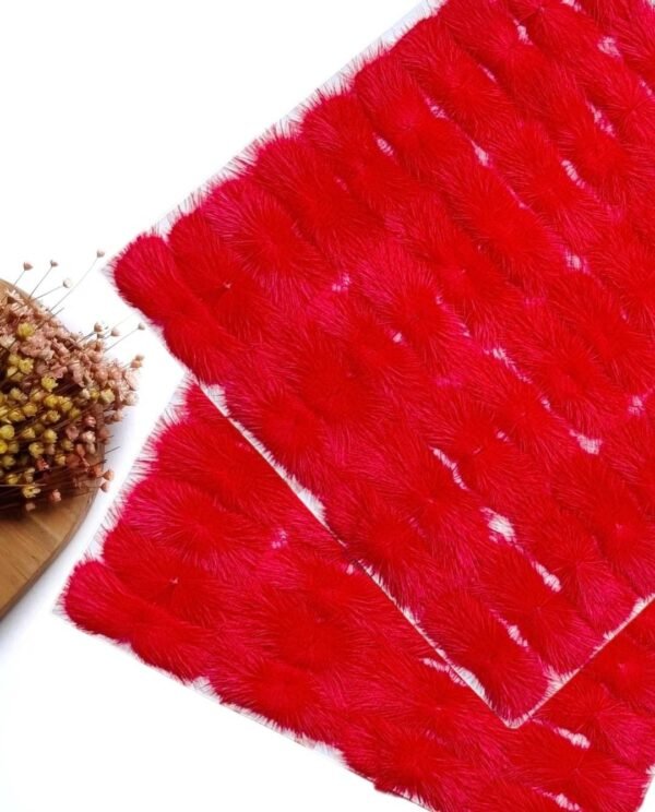 POMPOM ACHATADO LARGO 6,5 CM VERMELHO C/ 2 UND