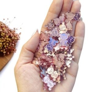 APLIQUE MINI URSINHO ROSE 1,8 CM C/ 10 UND
