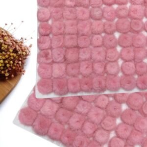 POMPOM ACHATADO 2,5 CM ROSA GOIABA C/ 2 UND