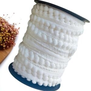 FITA POMPOM 6MM BRANCA C/ 1 METRO