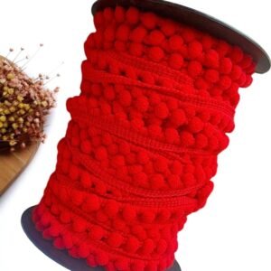 FITA POMPOM 6MM VERMELHO C/ 1 METRO