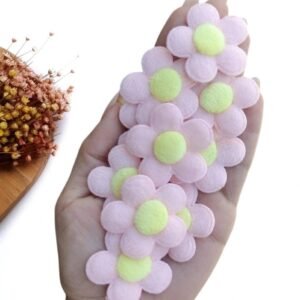 APLIQUE FLOR EM TECIDO 4 CM ROSA C/ 2 UND