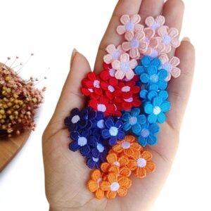 APLIQUE MINI FLOR BORDADA CORES DIVERSAS 1,5CM C/ 10 UND