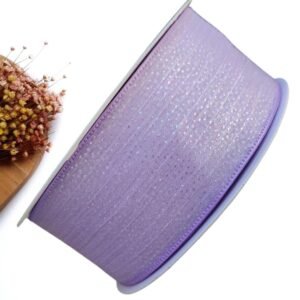 FITA ORGANZA BRILHO HOLOGRÁFICO 38 MM LILÁS - METRO