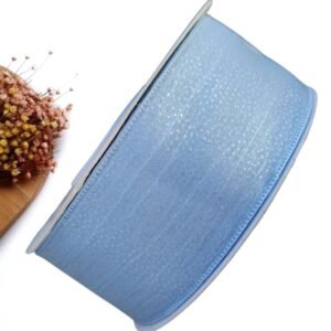 FITA ORGANZA BRILHO HOLOGRÁFICO 38 MM AZUL - METRO