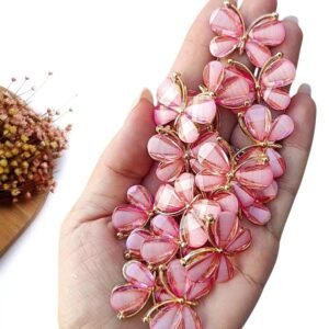 APLIQUE BORBOLETA PEDRARIA ROSA 3 CM UND