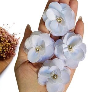FLOR DE VOAL ORQUÍDEA 4,5 CM BRANCA UND