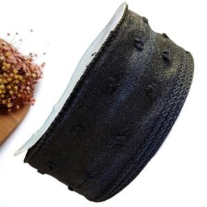 FITA DE VOAL POMPOM 38 MM PRETA - METRO