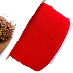 FITA DE VOAL POMPOM 38MM VERMELHA - METRO