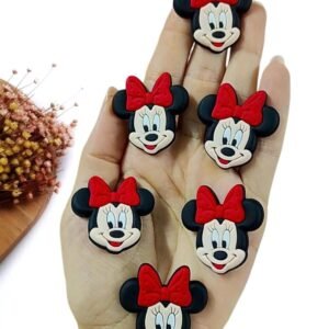 APLIQUE MINNIE LAÇO VERMELHO EMBORRACHADO 3,5CM C/ 2 UND