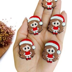 APLIQUE EMBORRACHADO MENINA NOEL 3,5 CM C/ 2 UND