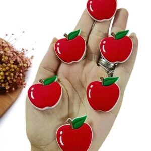 APLIQUE EMBORRACHADO MAÇA 3,5 CM C/ 2 UND