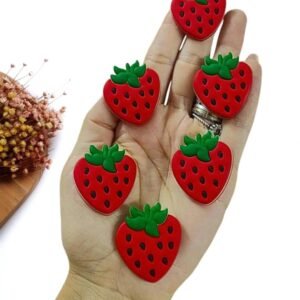 APLIQUE EMBORRACHADO MORANGO 3,5 CM C/ 2 UND