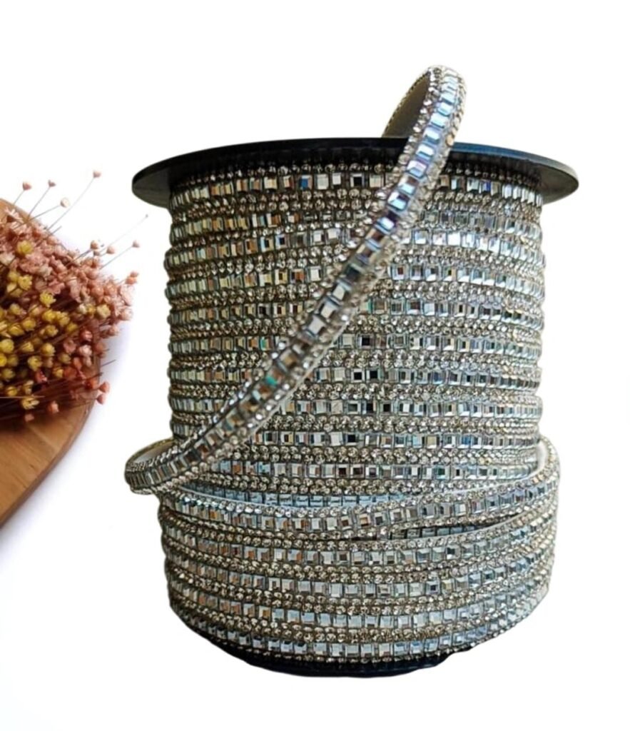 MEIA CANA DE STRASS C/ QUADRADOS 6MM CRISTAL PRATA - METRO