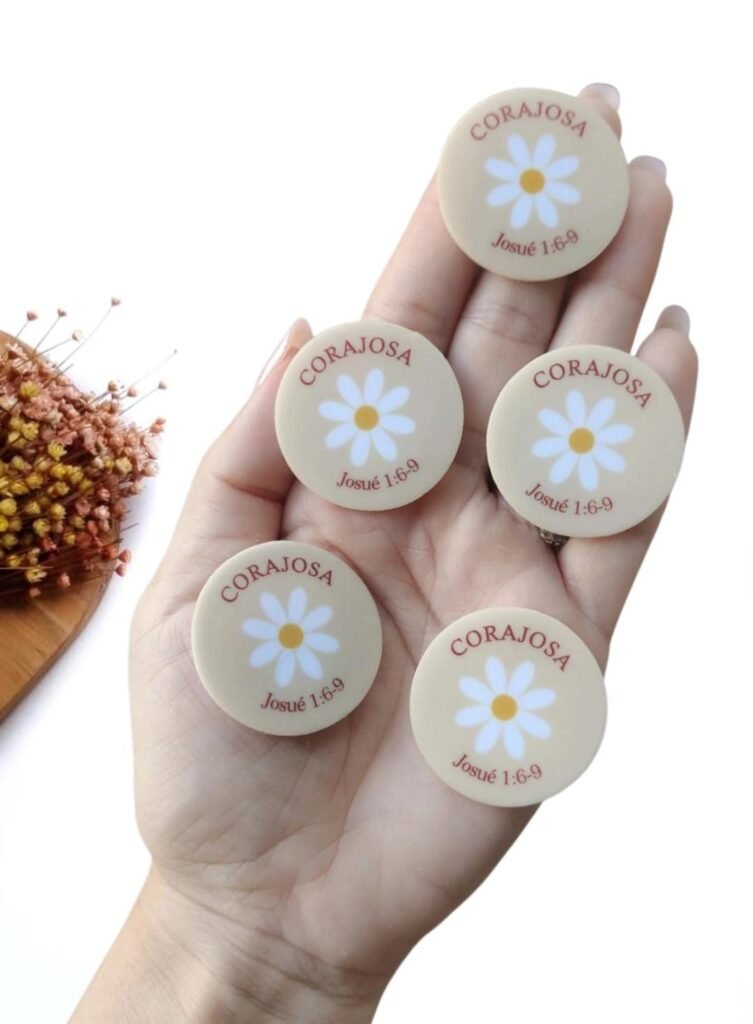 APLIQUE EM ACRÍLICO FLOR DA PROMESSA 3,5 CM UND - CORAJOSA