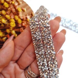 MICRO MANTA STRASS PRATA 2 FILEIRAS 1X40CM UND