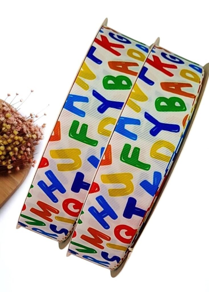 FITA GORGURÃO YAMA ESCOLAR 38 MM LETRAS COLORIDAS - METRO