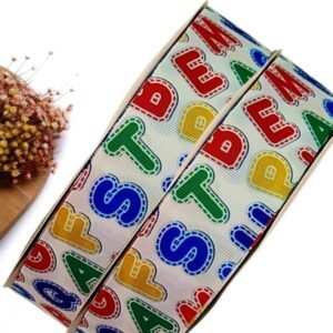 FITA YAMA GORGURÃO ESCOLAR 38 MM LETRAS PONTILHADAS COLORIDAS - METRO