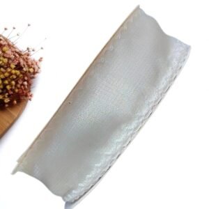 FITA ORGANZA 38 MM BRANCA BORDAS ONDULADAS - METRO