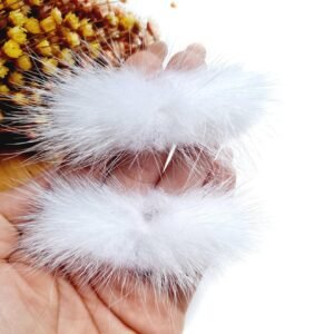 POMPOM ACHATADO LARGO BRANCO 6,5 CM C/ 2 UND