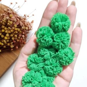 POMPOM DE MALHA 2,5CM VERDE C/ 10 UND