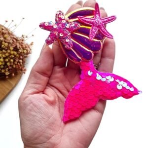 APLIQUE CALDA DE SEREA C/ ESTRELA DO MAR PINK 12 CM UND