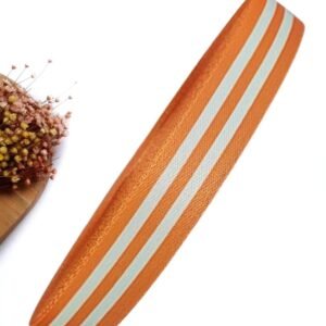 FITA IMPORTADA 22 MM ACETINADA LISTRADA LARANJA – METRO