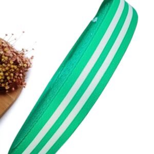 FITA IMPORTADA 22 MM ACETINADA LISTRADA VERDE – METRO