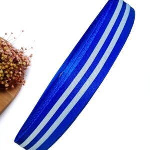 FITA IMPORTADA 22 MM ACETINADA LISTRADA AZUL BIC – METRO