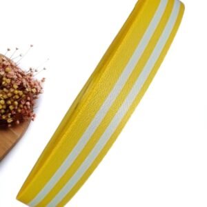 FITA IMPORTADA 22 MM ACETINADA LISTRADA AMARELA – METRO