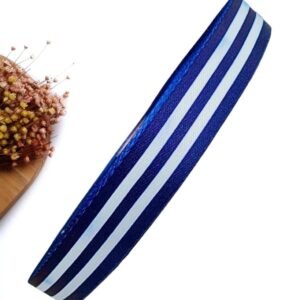 FITA IMPORTADA 22 MM ACETINADA LISTRADA AZUL MARINHO – METRO