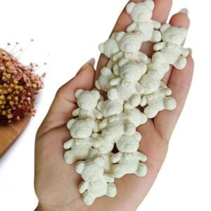 APLIQUE URSINHO AVELUDADO 2,8 CM BRANCO C/ 2 UND