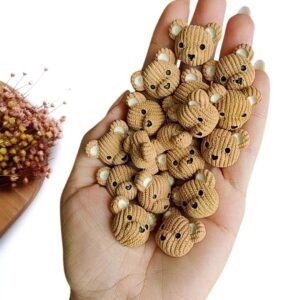 APLIQUE CABECINHA DE URSO 2,3 CM MARRON  C/ 2 UND