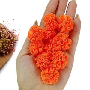 POMPOM DE MALHA 2,5CM LARANJA NEON C/ 10 UND