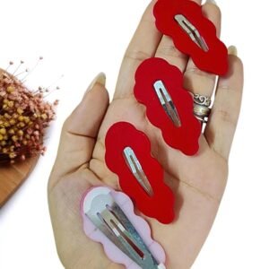 PRESILHA TIC TAC NUVEM 5,5CM VERMELHO C/ 2 UND