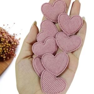 APLIQUE CORAÇÃO COTELÊ ROSE 3,5CM C/ 2 UND