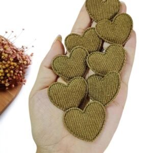 APLIQUE CORAÇÃO COTELÊ CAPUCCINO 3,5CM C/ 2 UND