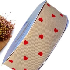 FITA GORGURÃO 38 MM PUFF CORAÇÃO BEGE – METRO