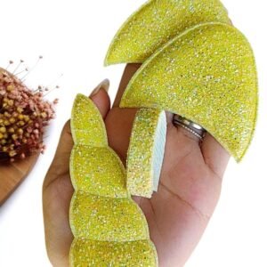 KIT P/ TIARA UNICORNIO GLITTER AMARELO