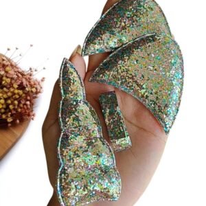 KIT P/ TIARA UNICORNIO GLITTER FURTA COR