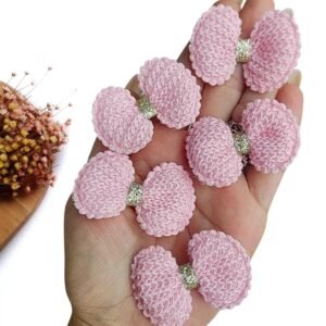 APLIQUE LACINHO EM CROCHÊ BORDA TRABALHADA 5CM ROSA BEBÊ C/ 2 UND