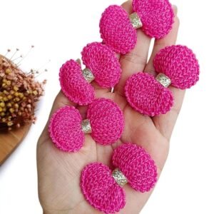 APLIQUE LACINHO EM CROCHÊ BORDA TRABALHADA 5CM PINK C/ 2 UND