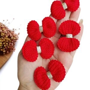 APLIQUE LACINHO EM CROCHÊ BORDA TRABALHADA 5CM VERMELHO C/ 2 UND