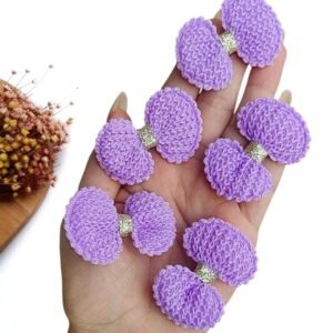 APLIQUE LACINHO EM CROCHÊ BORDA TRABALHADA 5CM LILAS C/ 2 UND