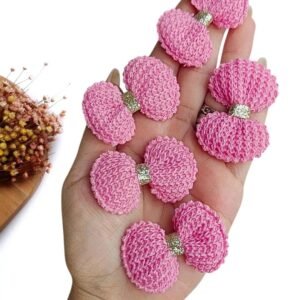 APLIQUE LACINHO EM CROCHÊ BORDA TRABALHADA 5CM ROSA C/ 2 UND